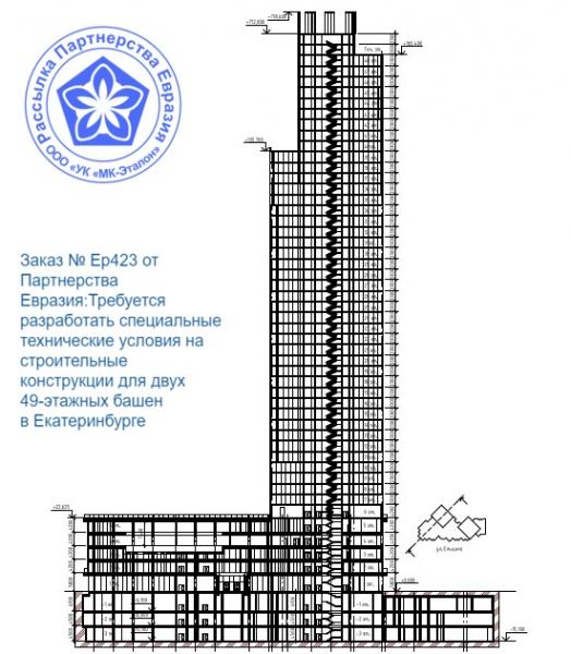 УК МК-Эталон - Центр Строительных Документов Партнерства Евразия ищет специалистов по разработке СТУ на небоскребы в Екатеринбург-Сити